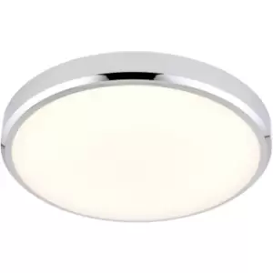 Image of Flush Bathroom Wall OR Ceiling Function Light - 15W CCT LED Module - Chrome