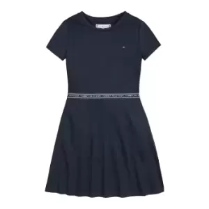 Image of Embroidered Logo Dress with Short Sleeves