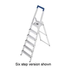 image of Folding Aluminium Ladder 7 Non Slip Ribbed Steps