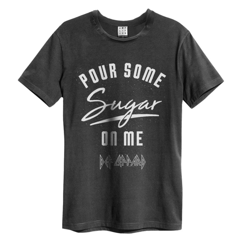 Image of Amplified Amplified Men Pour Some Sugar On Me Def Leppard T-Shirt in Charcoal Size: X-Small Charcoal XS Male 5063238201620