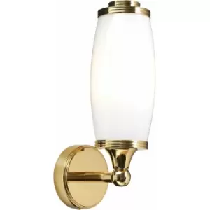 image of Loops - IP44 Wall Light Enclosed Glass Shade LED Included Polished Brass LED G9 3.5W