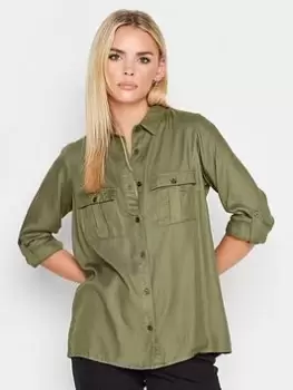 image of PixieGirl Petite Utility Shirt, Green, Size 10, Women