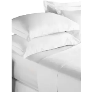 image of Paoletti Cotton Fitted Sheet (Double) (White) - White