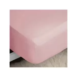Image of Belledorm Easycare Polycotton Percale 200 Thread Count 11" Deep Fitted Sheet, Blush, Super King