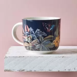 Image of Set of 2 Kew Midnight Floral Mugs Blue