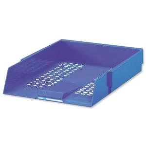 image of 5 Star Foolscap High impact Polystyrene Letter Tray Blue CP0435SBLU