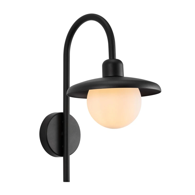 Image of Nordlux Berlo Outdoor Wall Light Black Metal Solar E27 Sensor Diffused - Mains Powered, IP44 Black Unisex