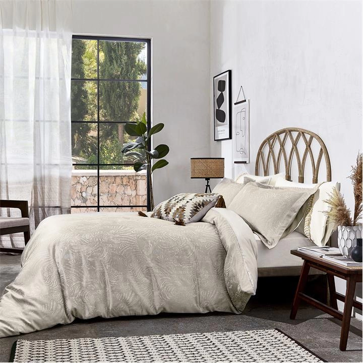 image of Harlequin Light Grey Cotton and Polyester 'Nirmala' Duvet Cover - double - dark grey