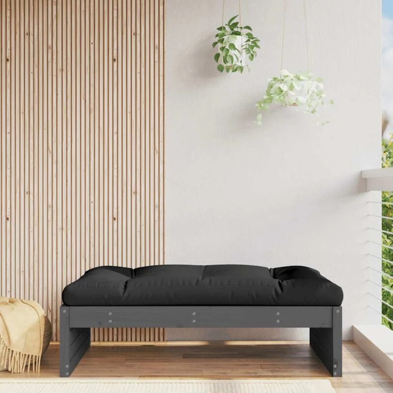 Image of VIDAXL Garden Footstool Grey 120x80cm Solid Wood Pine Vidaxl 8720845803285