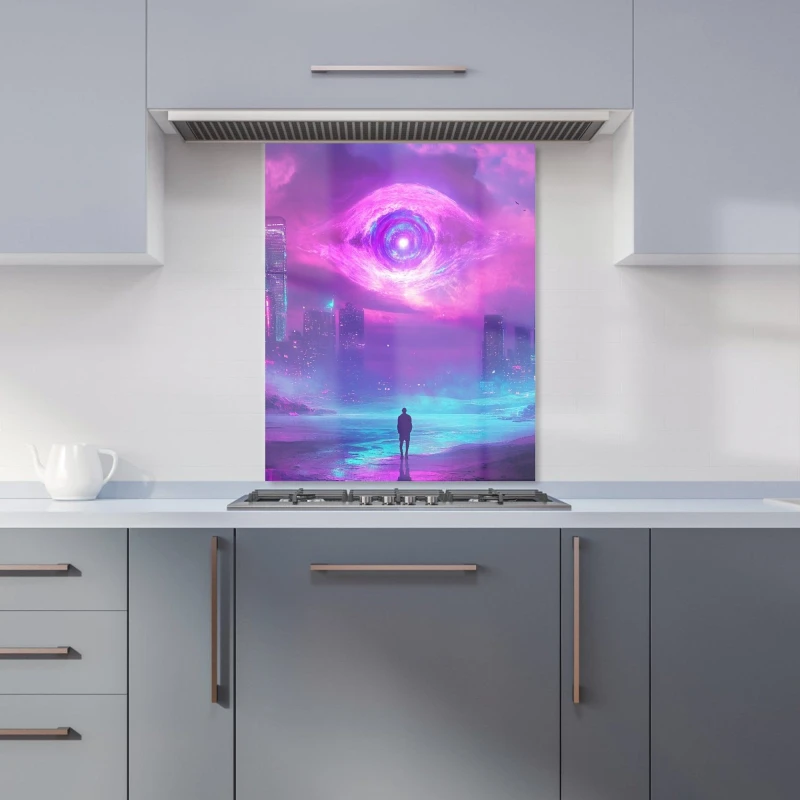 Image of Designer Kitchen Splashbacks Elena Sable: 00044 Kitchen Splashback Size: 600mm x 750mm Multicolor Unisex 600mm x 750mm