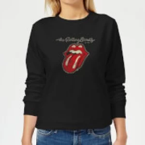 Image of Rolling Stones Plastered Tongue Womens Sweatshirt - Black
