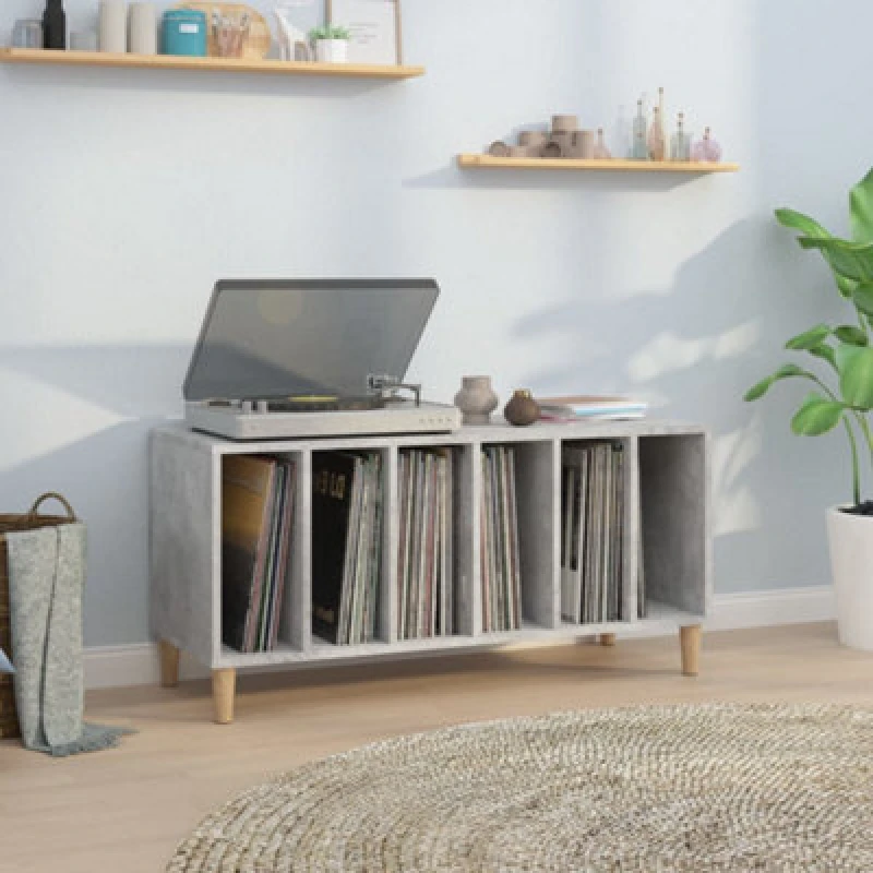 Image of VIDAXL Vidaxl - Record Cabinet Concrete Grey 100x38x48cm Engineered Wood 8720845878832