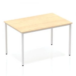 Image of Impulse Straight Table 1200 Maple Box Frame Leg Silver
