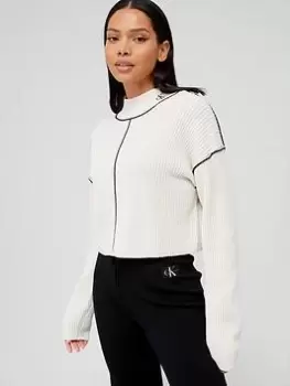 Image of Calvin Klein Jeans Loose Sweater - Beige, Beige, Size XS, Women
