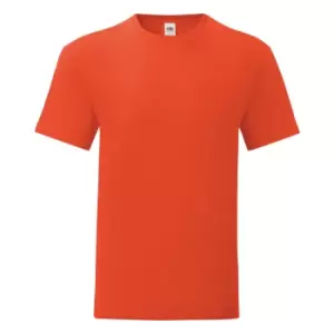 image of Fruit Of The Loom Mens Iconic T-Shirt (L) (Flame Orange)