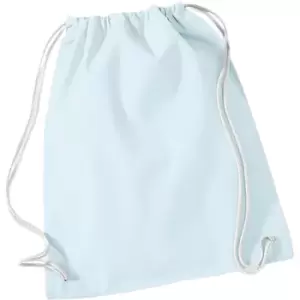 Image of Westford Mill - Cotton Gymsac Bag - 12 Litres (Pack of 2) (One Size) (Pastel Blue/White)