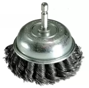 Image of Laser Tools 3148 Twist Knot Cup Brush with QC End - 75mm Robust