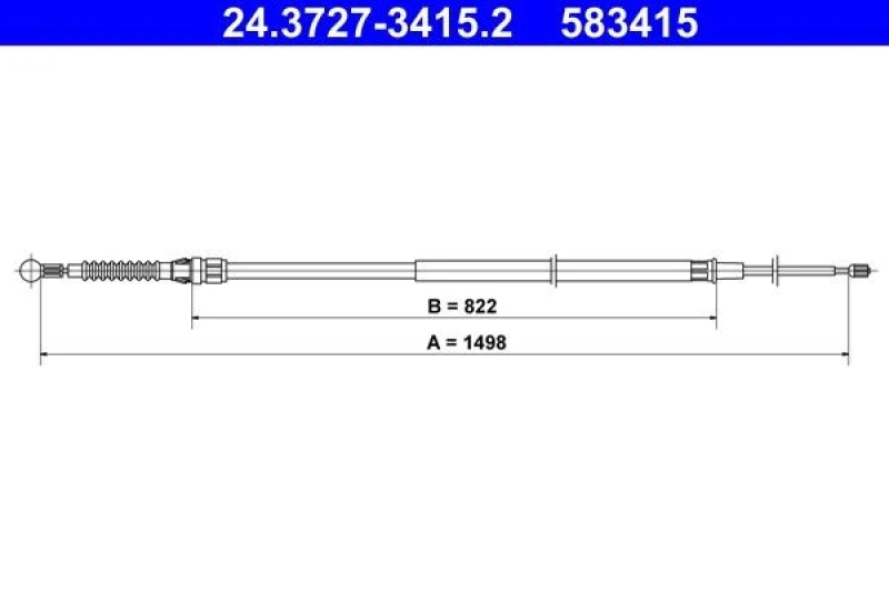 Image of Handbrake cable ATE 24.3727-3415.2