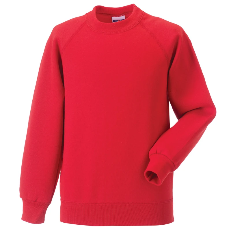 Image of Jerzees Schoolwear Jerzees Schoolgear Raglan Sleeve Sweatshirt Pack of 2 in Light Red Size: 3-4 Years Light Red Unisex 3-4 Years
