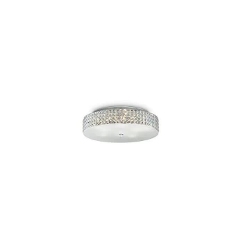 image of Ideal Lux Roma - 9 Light Large Flush Ceiling Light Chrome, G9