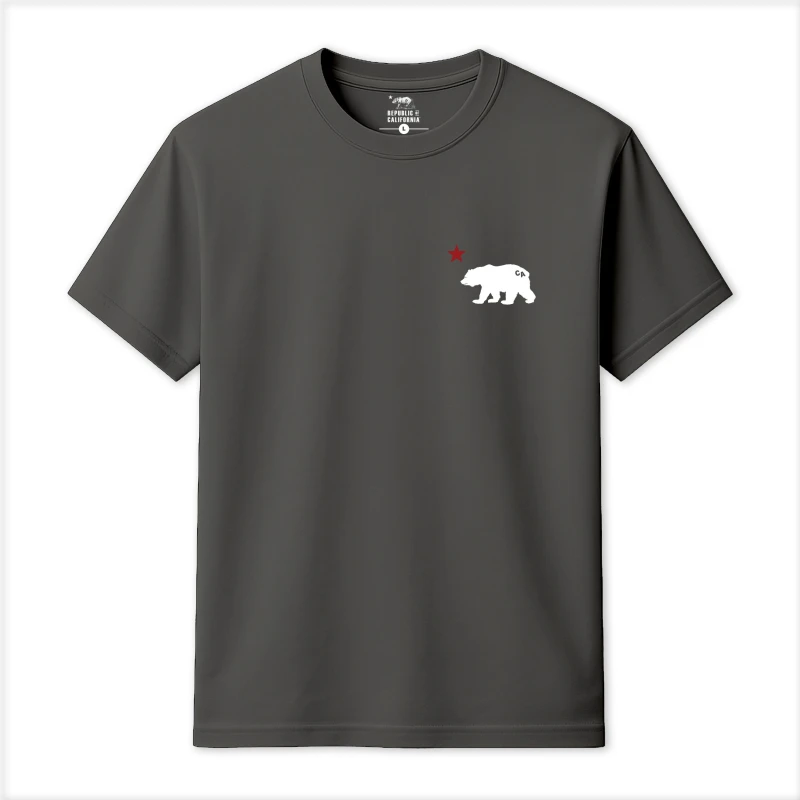 Image of Republic of California Mens Cali Bear T-Shirt in Charcoal Size: Small Charcoal Male S