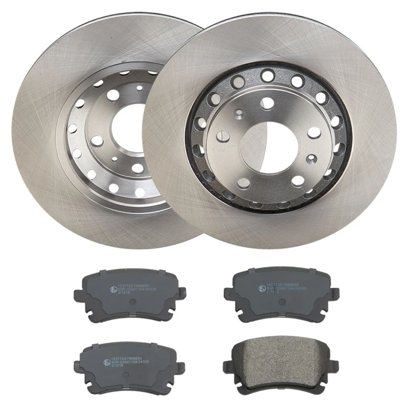 Image of RIDEX 3405B2294 Brake disc and pads set Rear Axle, Brake Disc Type: Vented, prepared for wear warning indicator Brake Set,disc brakes (3405)