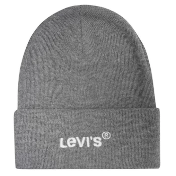 Image of Levis Levis WordMark Beanie Mens - Regular Grey