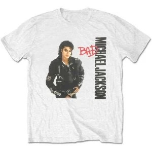 Image of Michael Jackson - Bad Unisex Medium T-Shirt - White