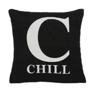 image of "Chill" Black Filled Cushion 45x45cm