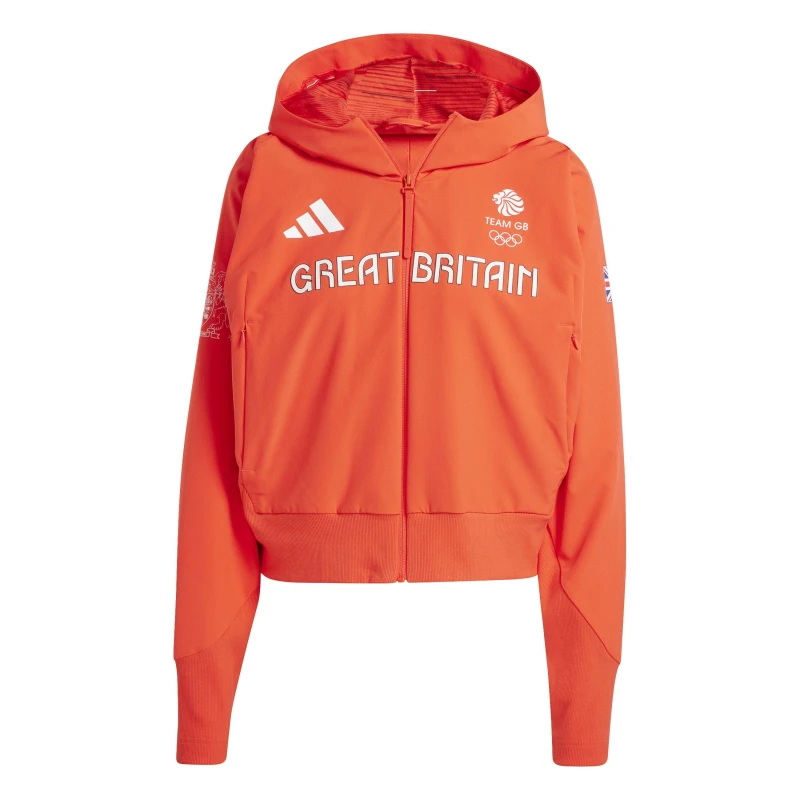 Image of adidas Womens Z.N.E. Pro Full Zip Performance Hoodie Bright Red female 8 (XS)