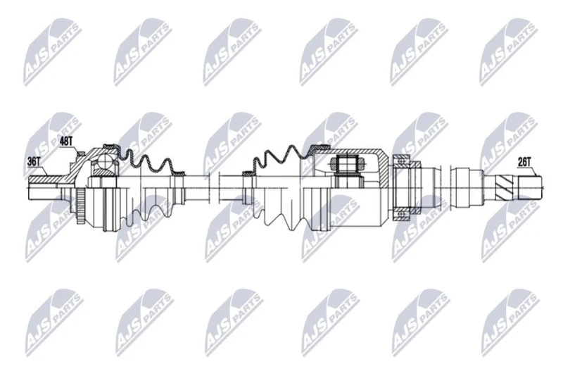 Image of NTY NPW-VV-152 Drive shaft Front Axle Right Drive Shaft (13)