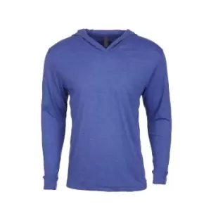 image of Next Level Adults Unisex Tri-Blend Long Sleeve T-Shirt Hoodie (M) (Vintage Royal Blue)