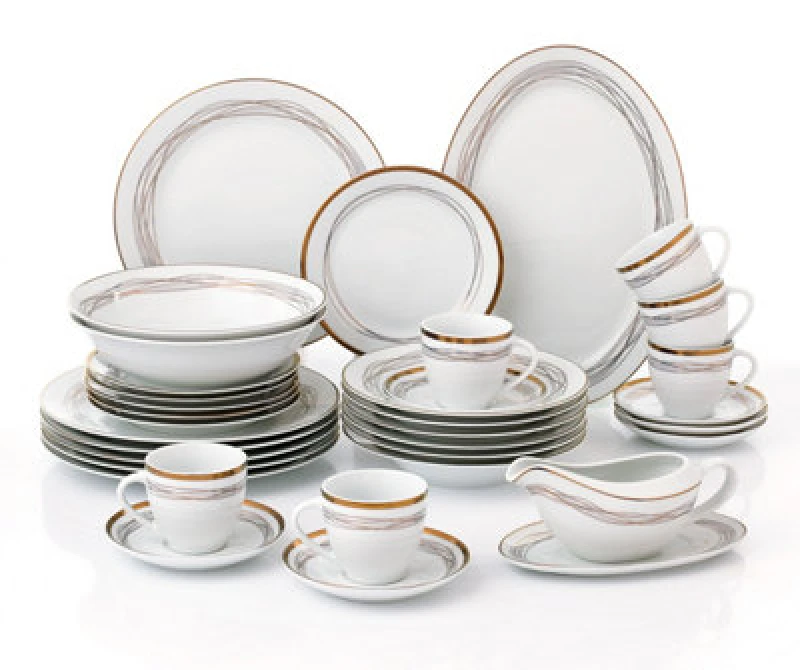 Image of Waterside 35Pc Gold Swirl Plates 6337