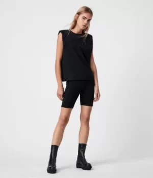 Image of AllSaints Womens Coni Organic Cotton Tank, Black, Size: S
