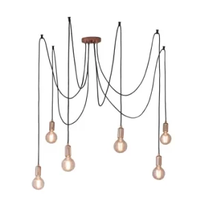 Image of Studio 6 Light Cluster Pendant Copper Plate, E27