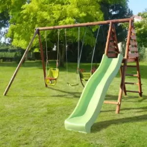 Image of Colza Wooden Swing Set with Slide