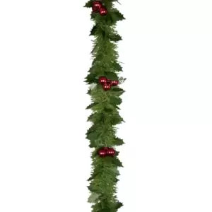 Image of Premier Holly and Berry Tinsel (2.7m x 12cm) (Green/Red)