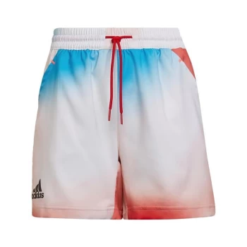 Image of adidas Club Tennis Shorts Kids - White / Vivid Red / Sky Rush