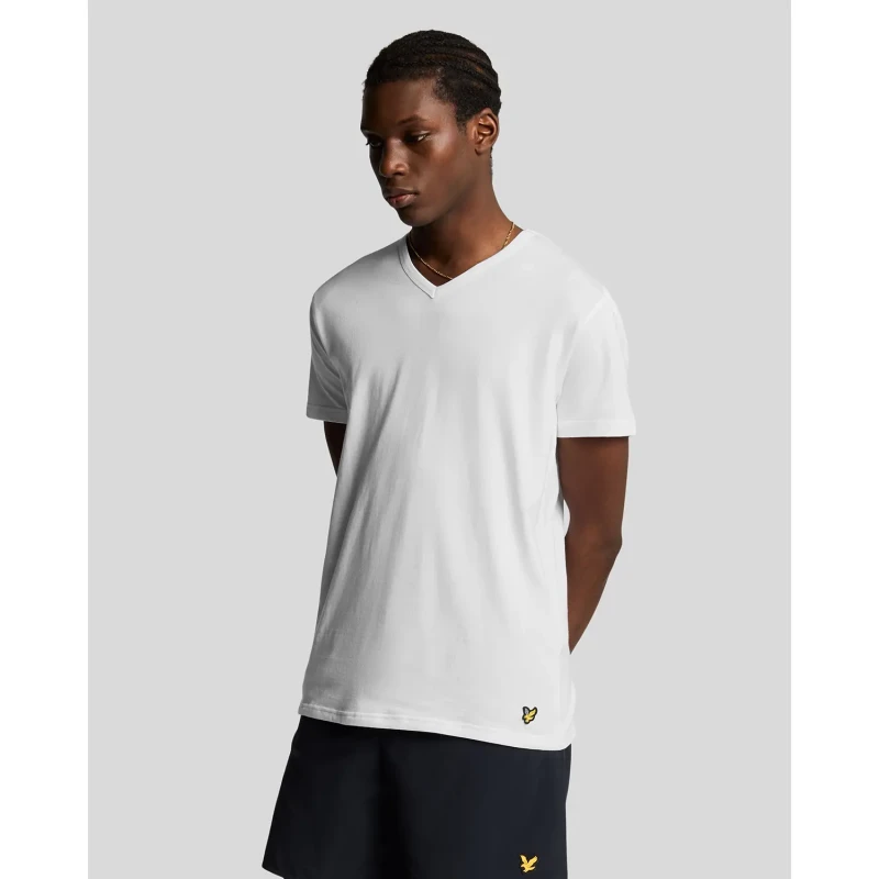 Image of Lyle & Scott V-neck T-Shirt Lyle & Scott Basic (x3) Blanc Male S