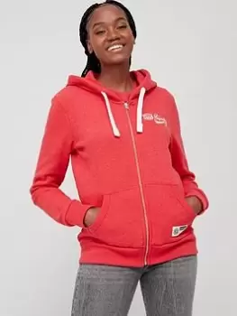 Image of Superdry Vintage Script Style Coll Zphd - Papaya Red Marl, Red, Size 12, Women
