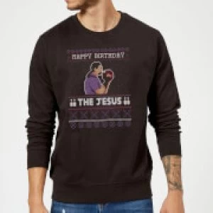 image of The Big Lebowski Happy Birthday The Jesus Sweatshirt - Black