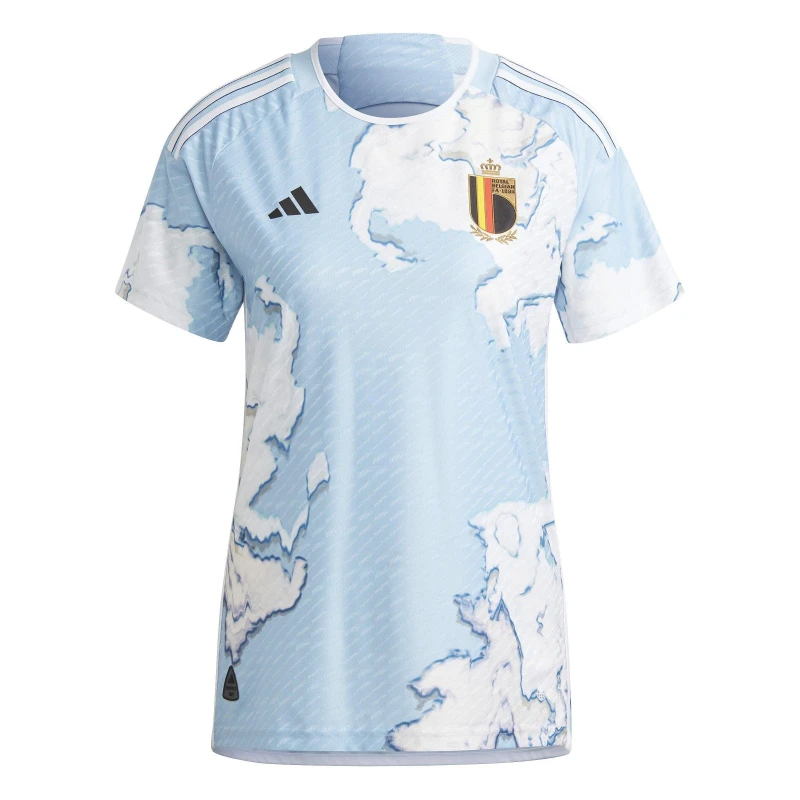 Image of adidas Belgium Authentic Away Shirt 2023 Womens - Blue Blue 2XS