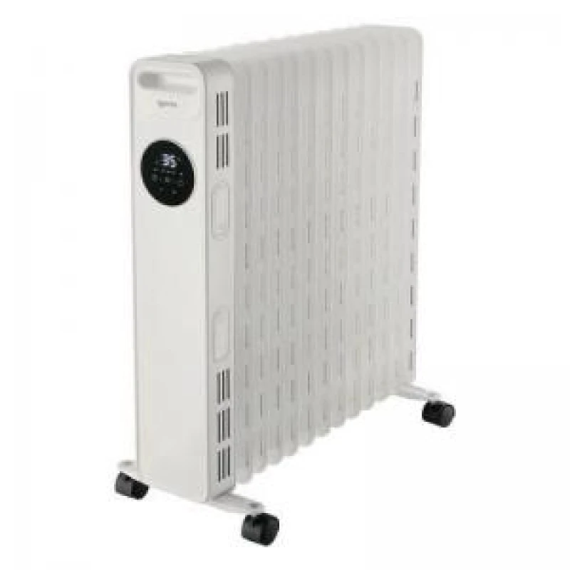 Image of Slingsby Slinsgby 2.5kW Digital Oil Filled Radiator 11 Fin Adjustable Thermostat LED Display and Remote Control 3 Heat Settings White - 425071 425071