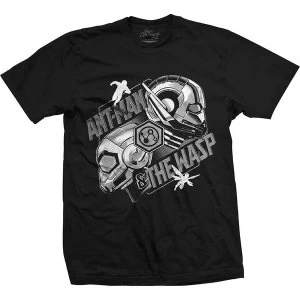 Image of Marvel Comics - Ant Man & The Wasp Heads Comp. Unisex Large T-Shirt - Black