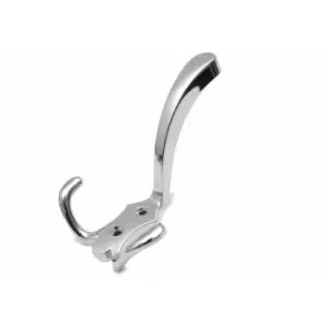 Image of Triple Hat Coat Hanger Hook Door Wall Bath With Fixings - Colour Chrome - Pack of 6