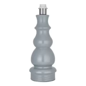 Image of Provence Base Only Table Lamp, Blue Grey Glaze, Satin Nickel Plate