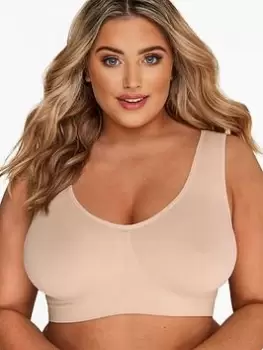 Image of Yours Seamless Unpadded Bra - Nude, Nude, Size 18-20, Women