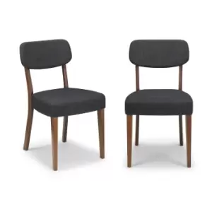 Image of Farringdon Set of 2 Dining Chairs Grey Linen Grey