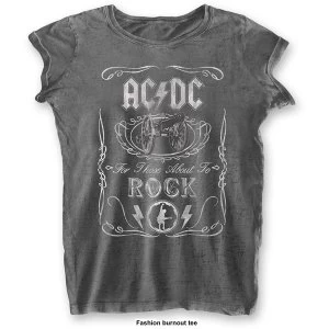 Image of AC/DC - Cannon Swig Ladies XX-Large T-Shirt - Grey