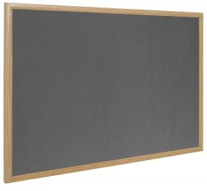 image of Bi-Office Earth-It Grey Felt Ntcbrd Oak Frame 120x90cm